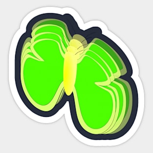 yellow green butterfly Sticker